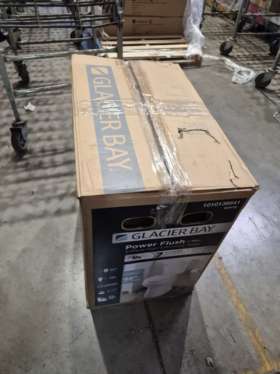 Power Flush 12 inch Rough In Two-Piece 1.28 GPF Single Flush Round Toilet in White Seat Included - image 3