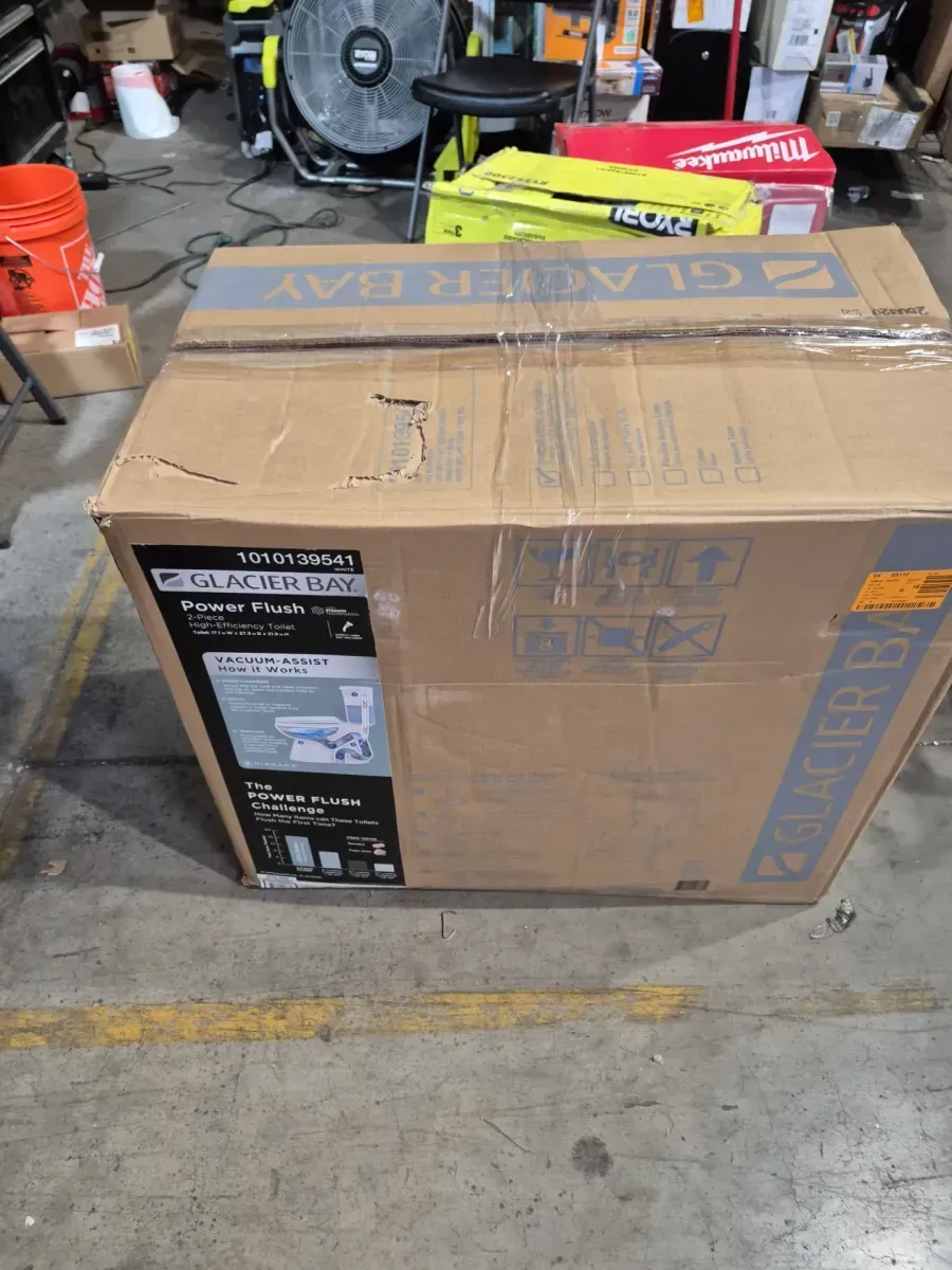 Power Flush 12 inch Rough In Two-Piece 1.28 GPF Single Flush Round Toilet in White Seat Included - image 4