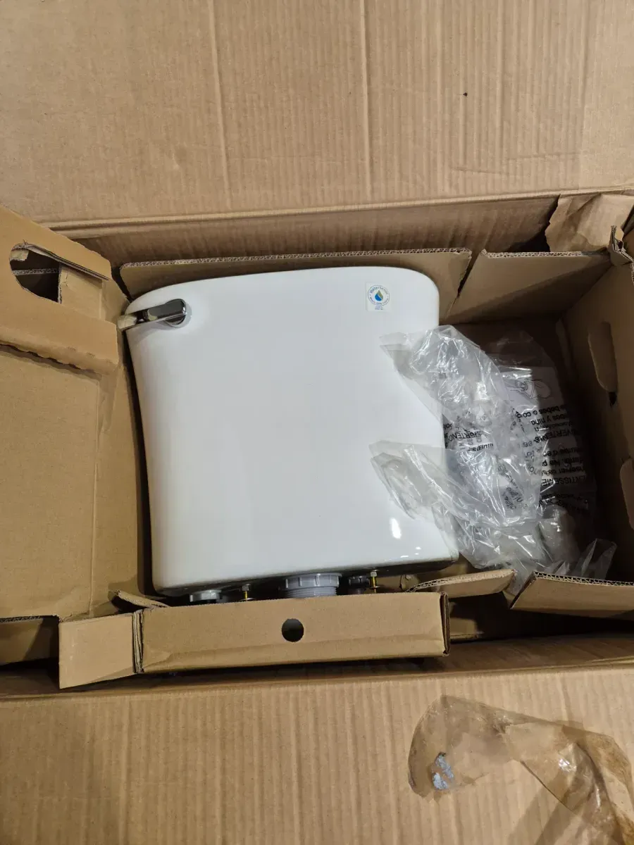 Power Flush 12 inch Rough In Two-Piece 1.28 GPF Single Flush Round Toilet in White Seat Included - image 2