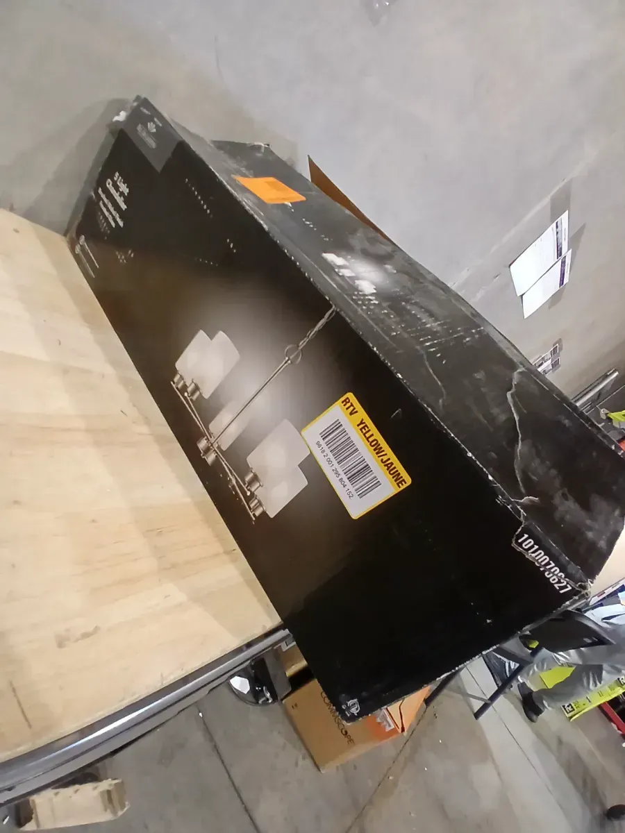 5-Light Brushed Nickel Chandelier Light Fixture with Frosted Glass Shades - image 2