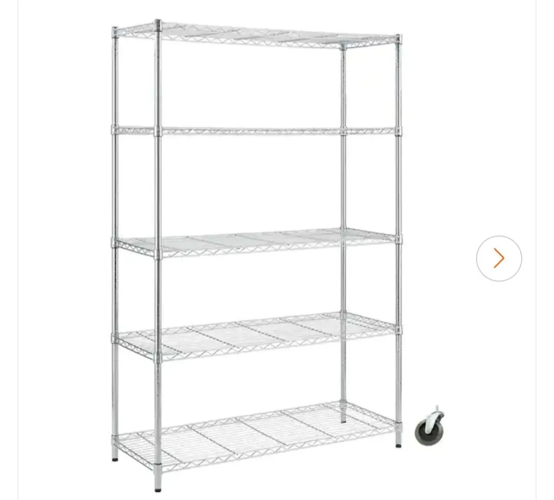 5-Tier Commercial Grade Heavy Duty Steel Wire Shelving Unit in Chrome (48 in. W x 72 in. H x 18 in. D) - image 7