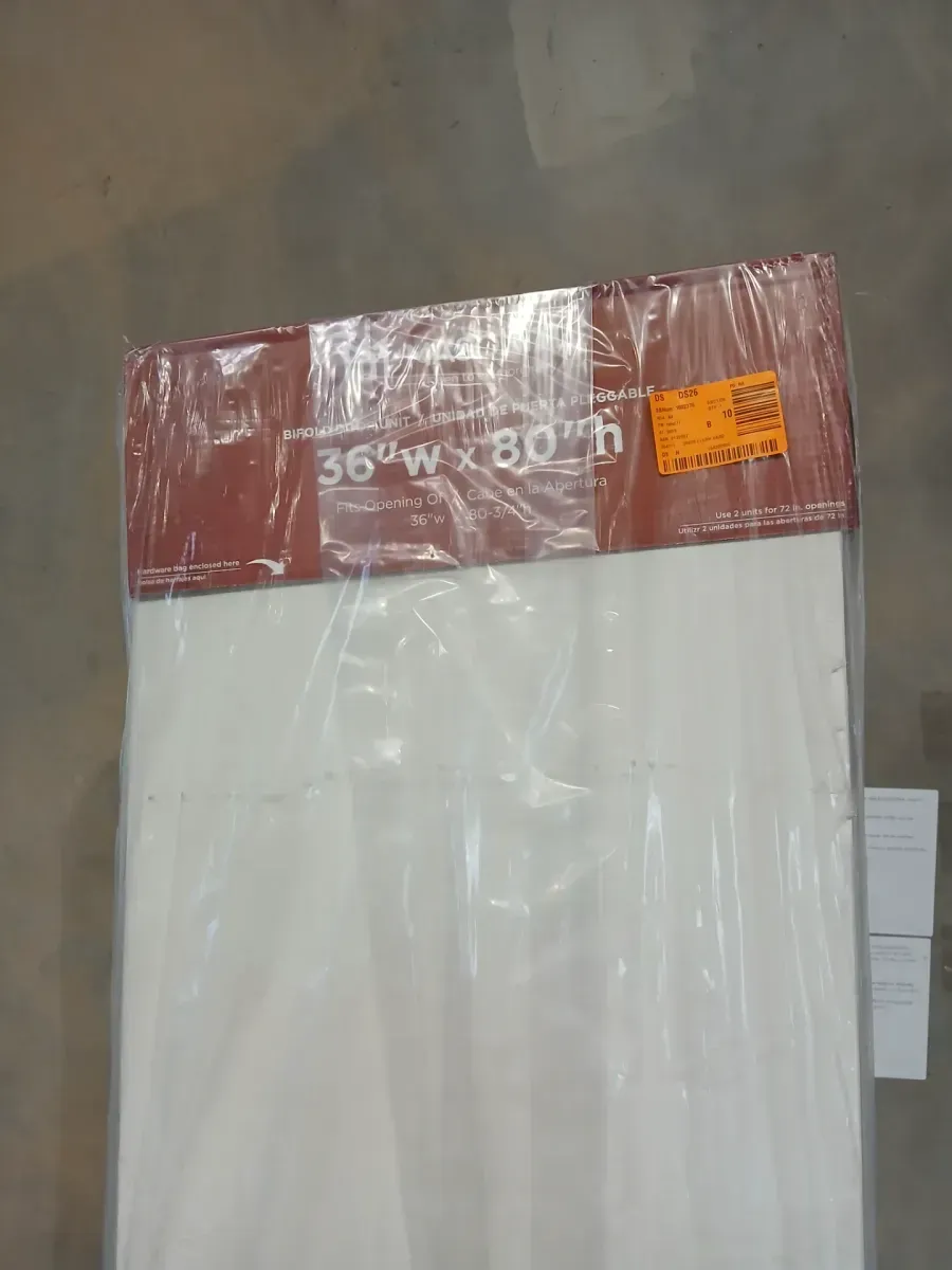 Masonite 36 in. x 80 in. No Panel Flush Hardboard Primed White Hollow-Core Smooth Composite Bi-fold Interior Door - image 3