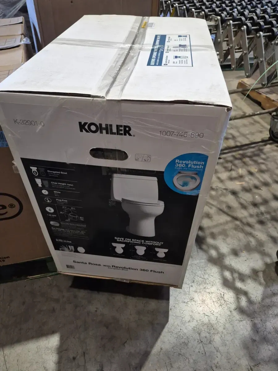 KOHLER Santa Rosa 12 in. Rough In 1-Piece 1.28 GFP Single Flush Elongated Chair Height Toilet in White with Soft Close Seat - image 5