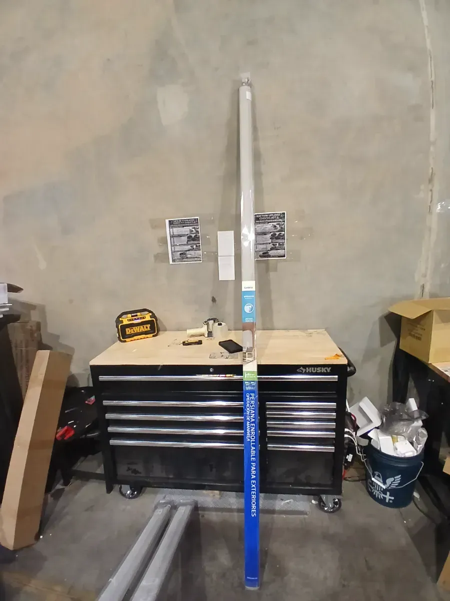 Stone Cordless UV Blocking Fade Resistant Fabric Exterior Roller Shade 96 in. W x 96 in. L - image 2