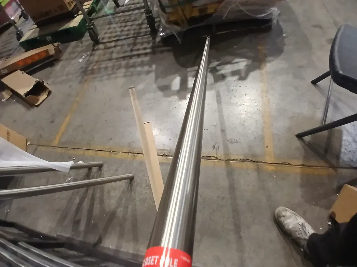 8 ft. W, Nickel Steel Heavy Duty Hanging Closet Rod - image 4