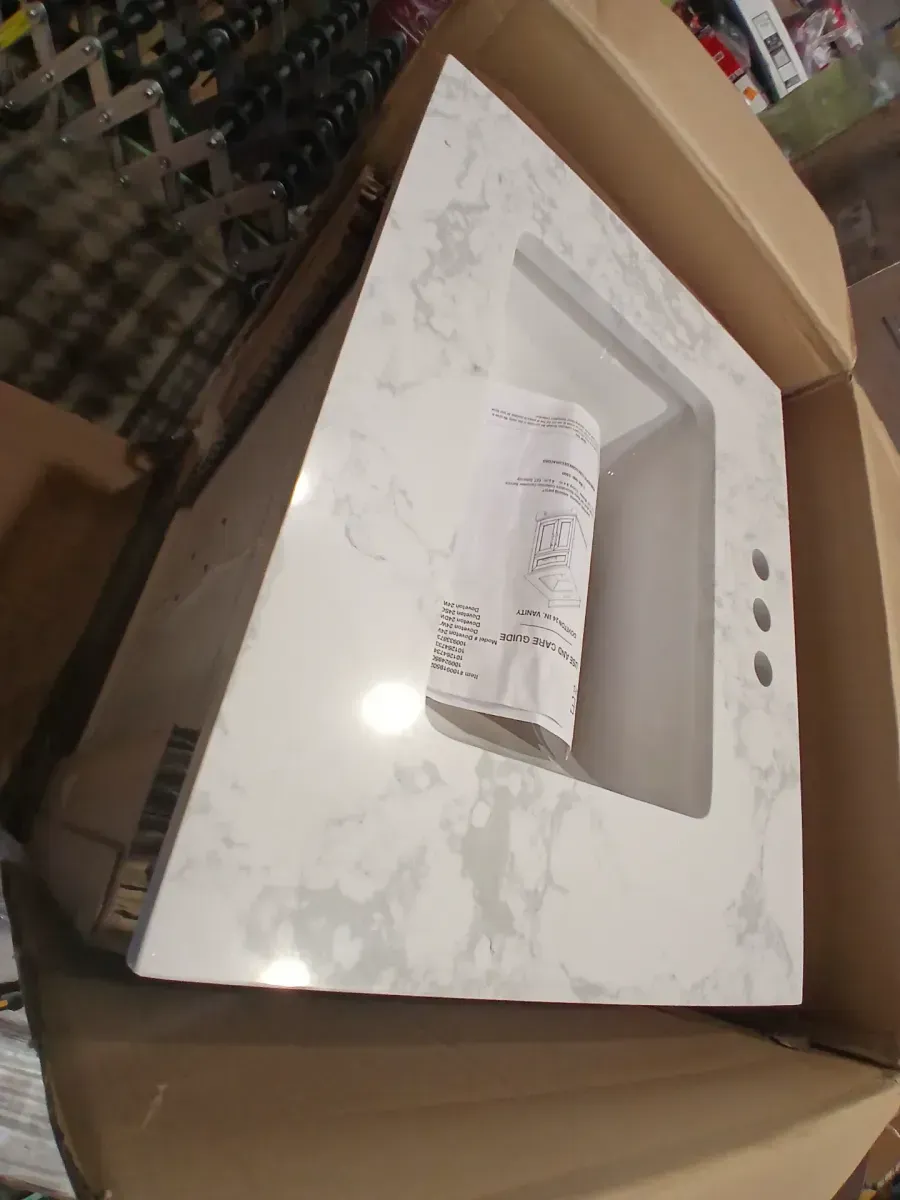 Doveton 24 in. Single Sink Freestanding White Bath Vanity with White Engineered Marble Top (Assembled) - image 8