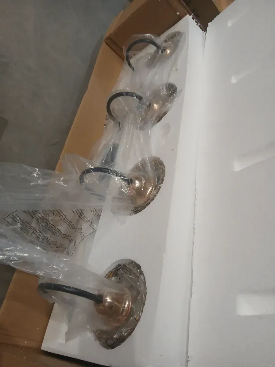 Merrin 32 in. 4-Lights Metal Black & Gold Bathroom Vanity Light with Crystal Shades - image 3