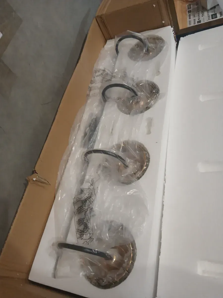 Merrin 32 in. 4-Lights Metal Black & Gold Bathroom Vanity Light with Crystal Shades - image 4