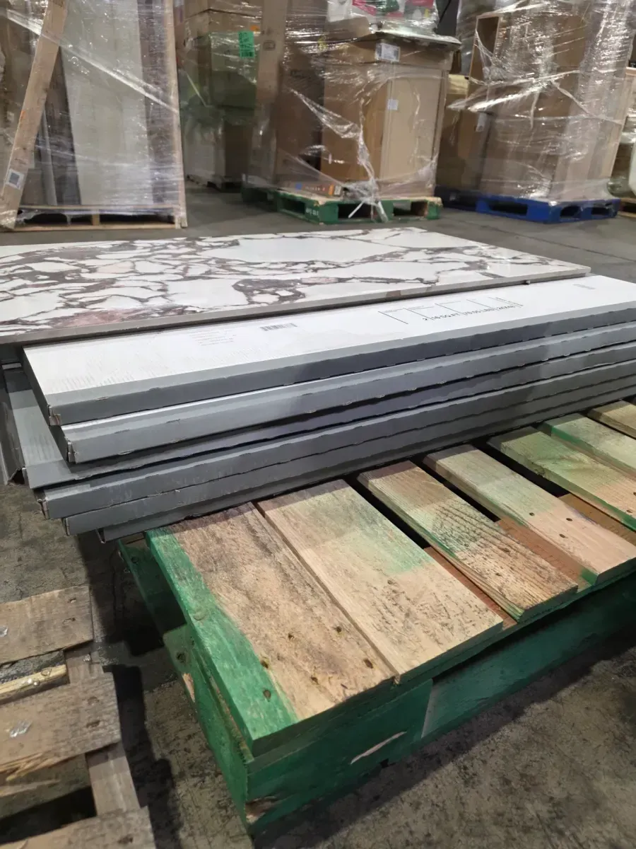 ***Pallet of 7 cases,112 sq/ft***Calacatta Viola 24 in. x 48 in. Polished Porcelain Marble Look Floor and Wall Tile (16 sq. ft./Case) - image 3