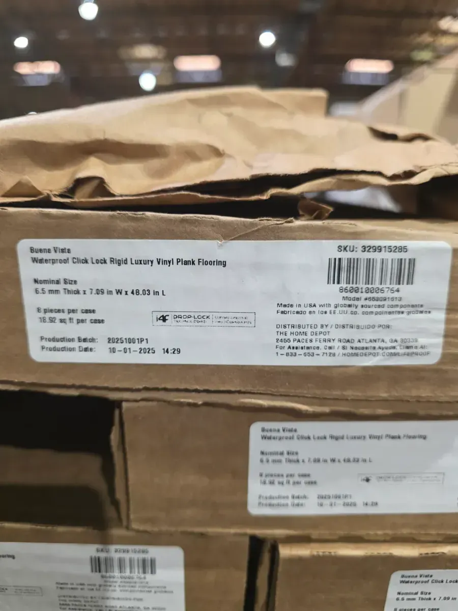 ***Pallet of 36 cases,681.12 sq/ft***Buena Vista Oak 30 MIL x 7.09in. W x 48.03 L Waterproof Click Lock Rigid Luxury Vinyl Plank Flooring(18.92 sq. ft./case) - image 3