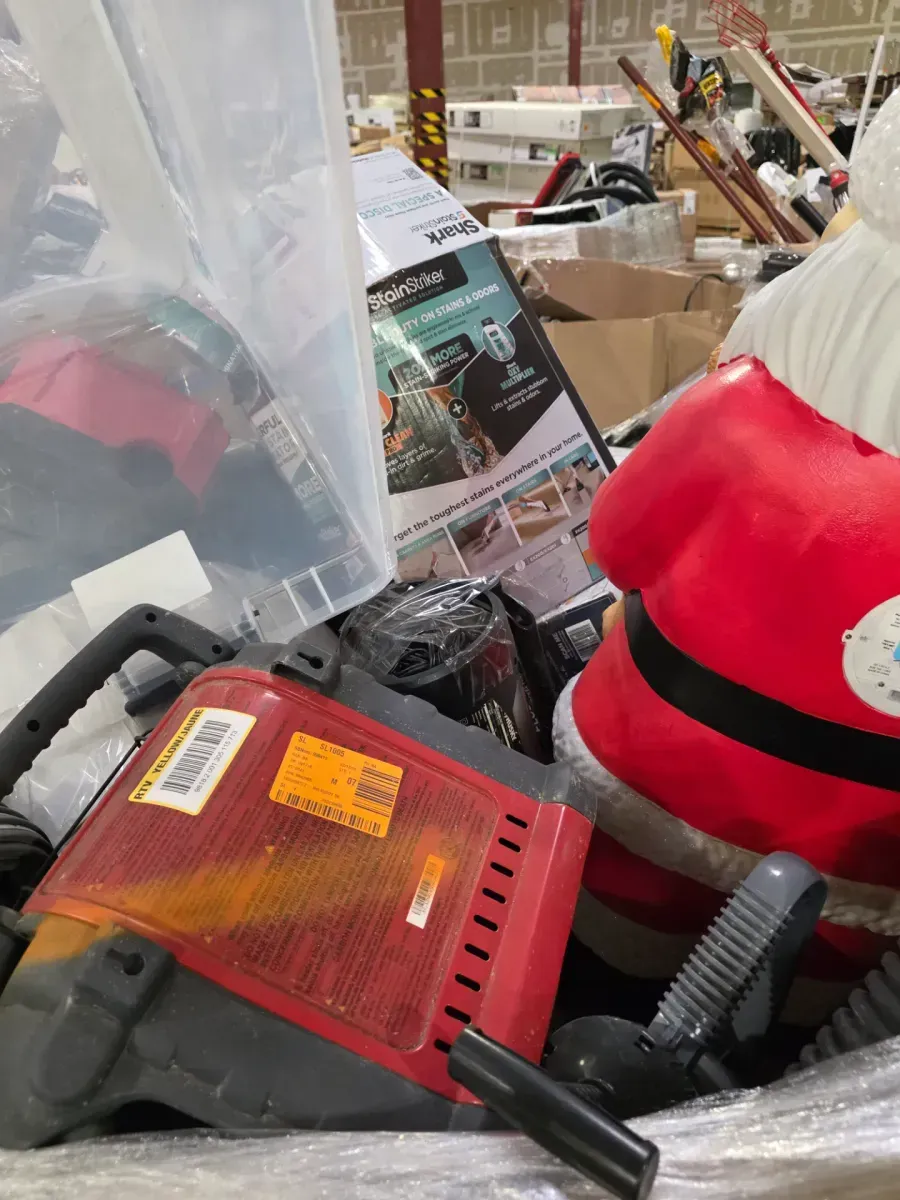 Pallet of Mixed General Merchandise: Tools, Holiday Decor, and Cleaning Appliances - image 3