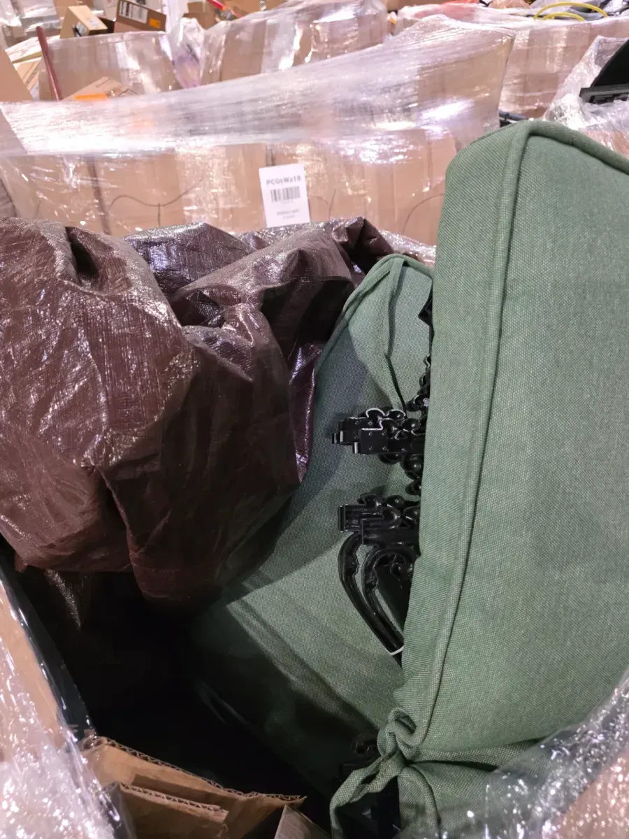 Outdoor Patio Furniture Set with Green Cushions - image 3