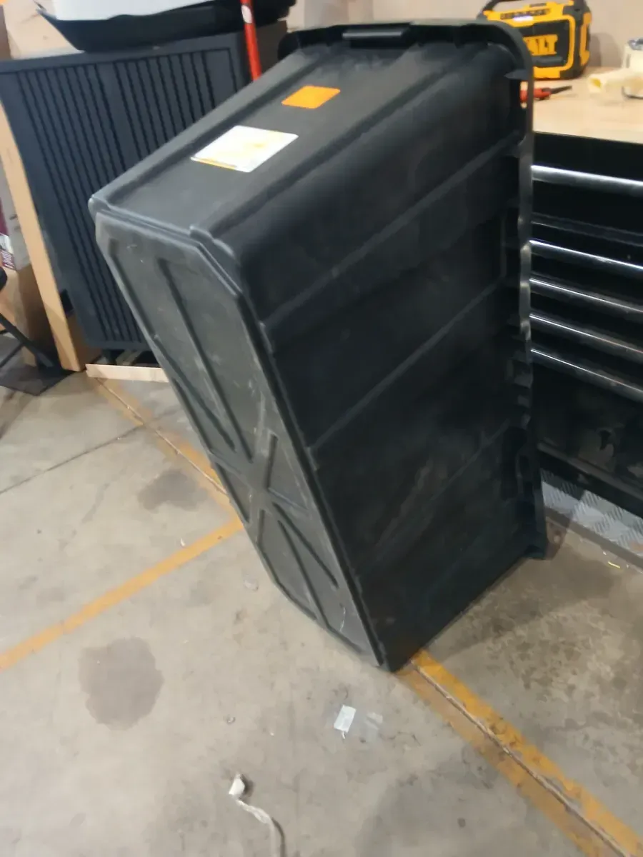 HDX 57 Gal. Tough Storage Tote in Black with Yellow Lid - image 3