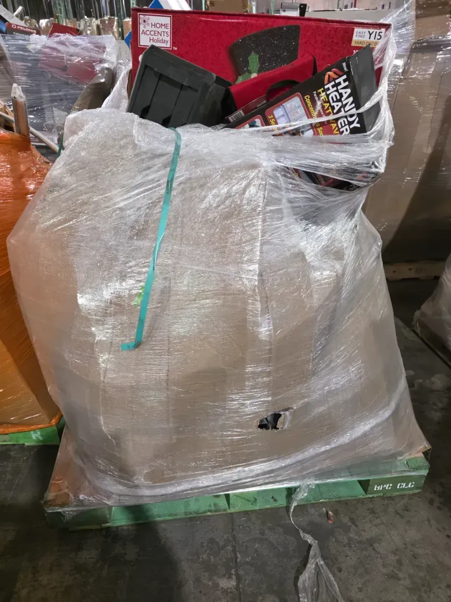 Mixed Merchandise Pallet with Holiday Decor, Heaters, and Tools - image 1