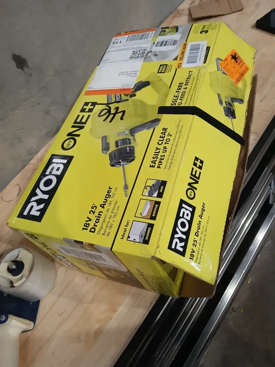 RYOBI ONE+ 18V Cordless Drain Auger with 25 ft Cable, LED Light, Auto Feed/Retract, Cable Lock, Enclosed Drum (Tool Only) - image 2