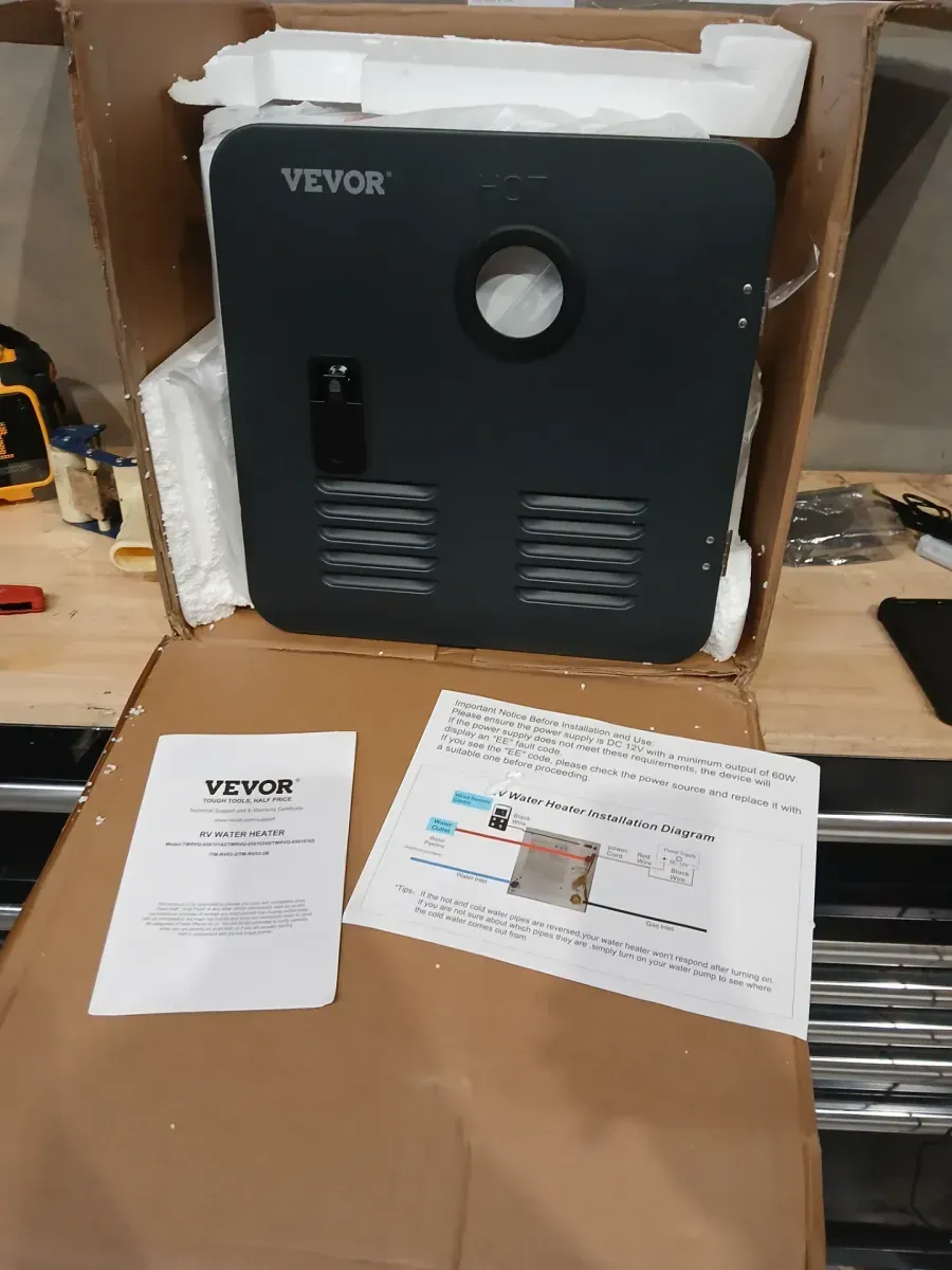 RV Tankless Water Heater, Instant Shower with 15 x 15 in. Black Door and Remote Controller, 55000BTU Optimized Hot Water - image 5