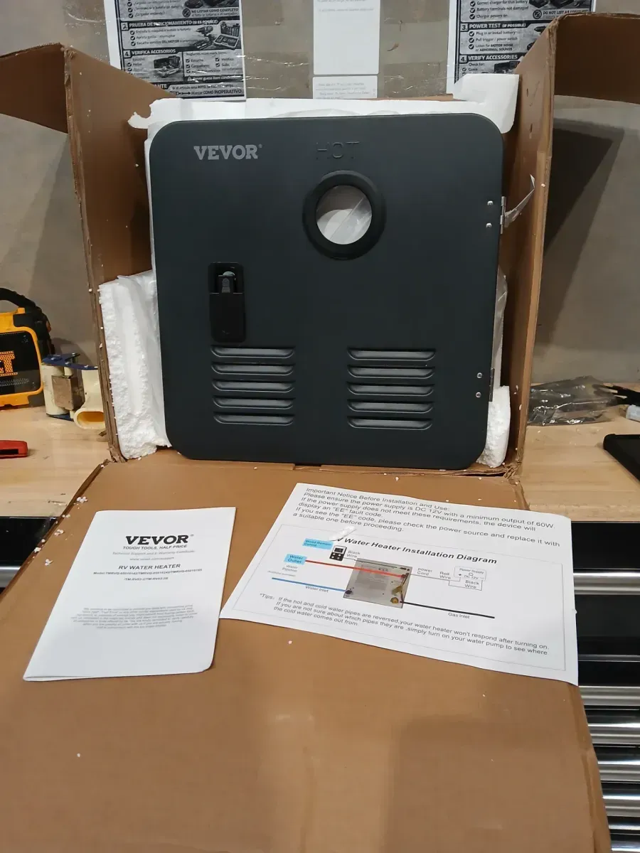 RV Tankless Water Heater, Instant Shower with 15 x 15 in. Black Door and Remote Controller, 55000BTU Optimized Hot Water - image 3