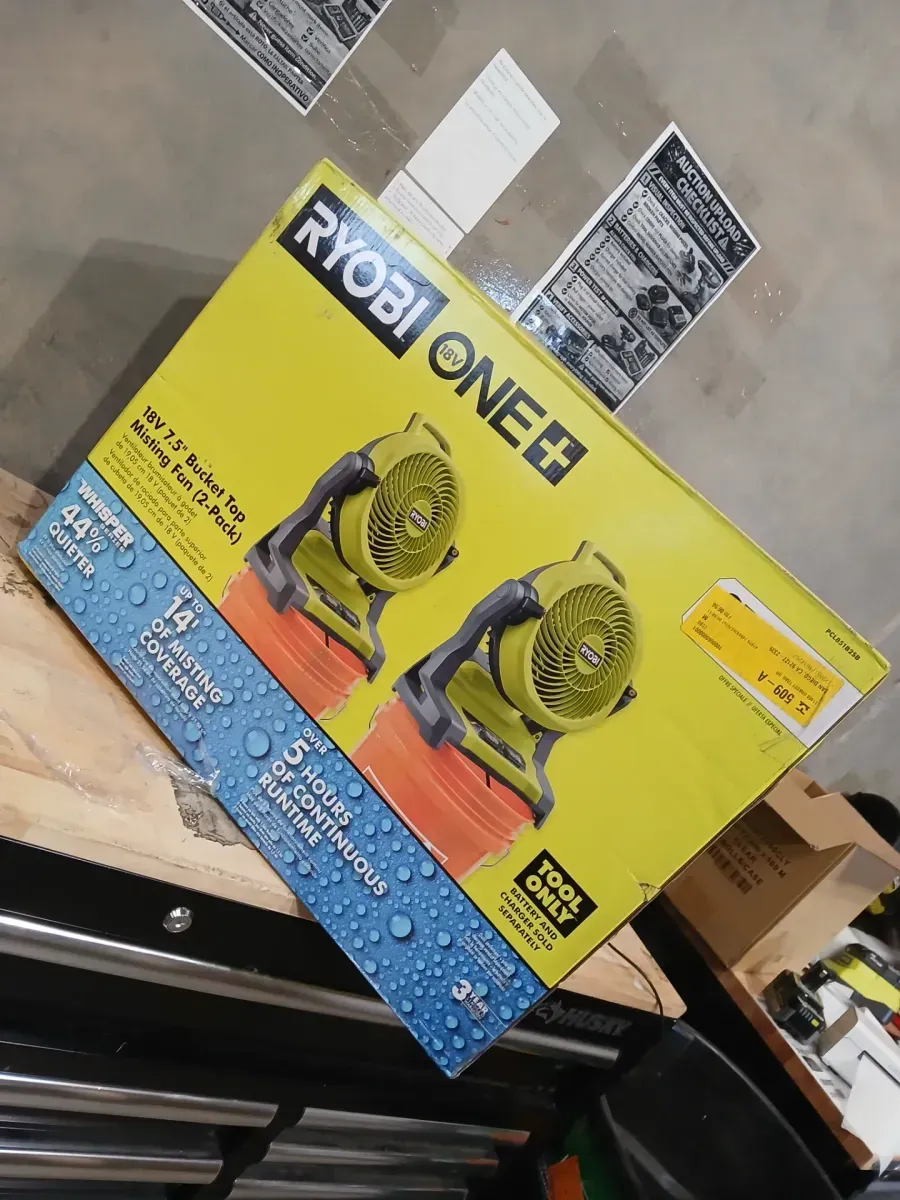 ONE+ 18V Cordless 7-1/2 in. Bucket Top Misting Fan 2-Pack (Tools Only) - image 2