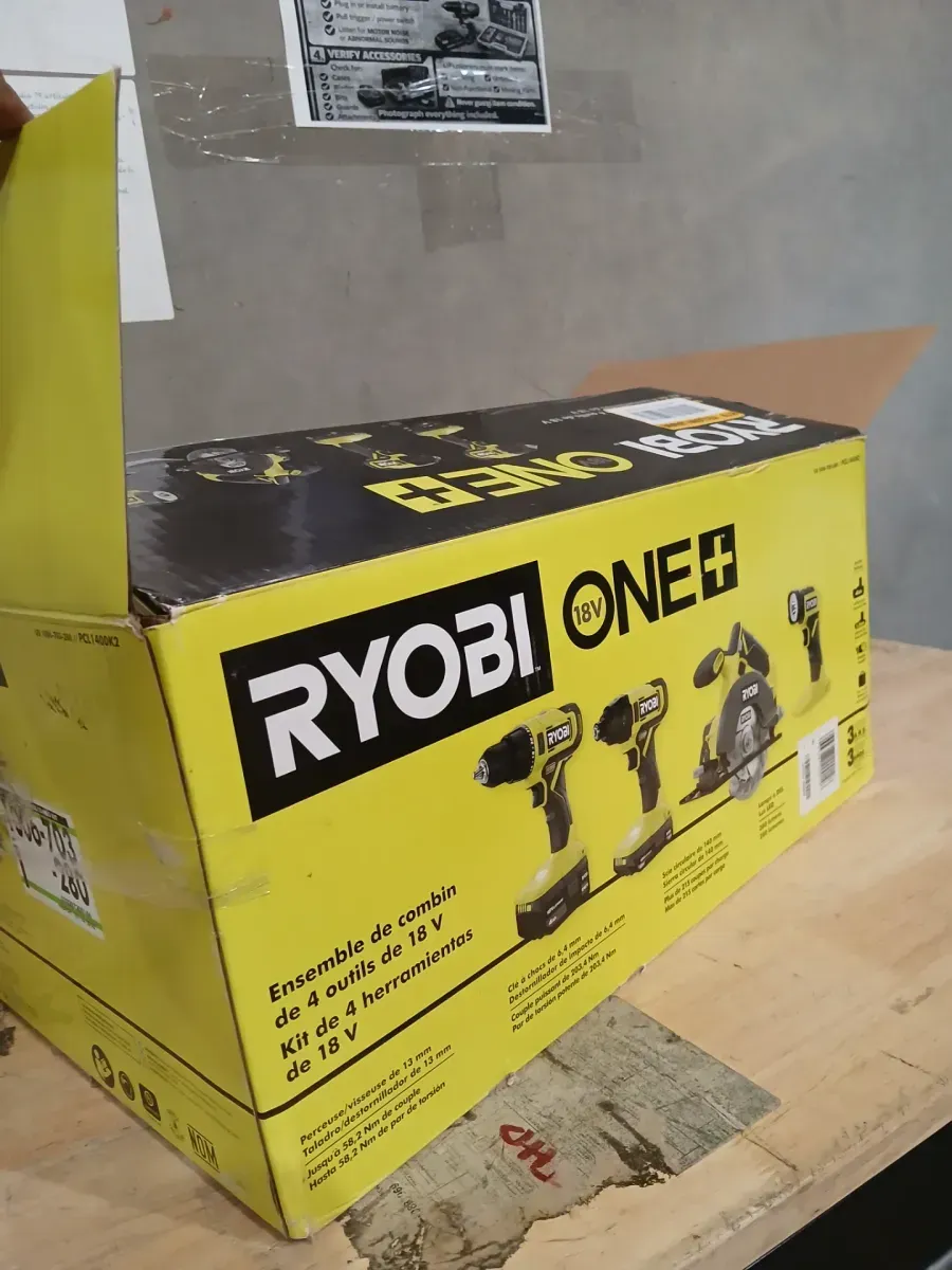 ONE+ 18V Cordless 4-Tool Combo Kit with 1.5 Ah Battery, 4.0 Ah Battery, and Charger - image 2