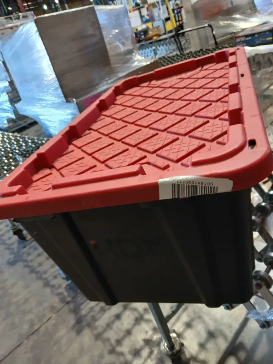 40 Gal. Tough Storage Tote in Black with Red Lid - image 3