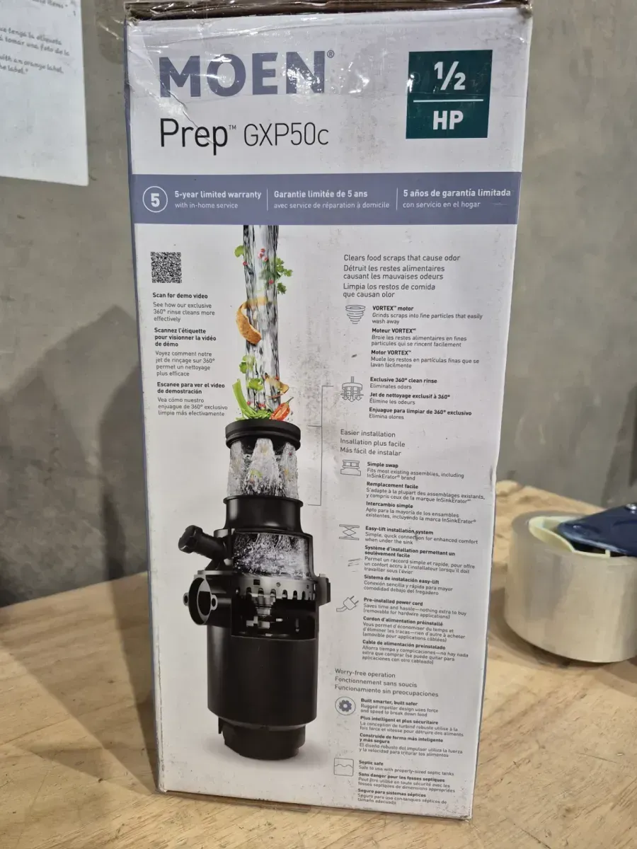 Prep Series 1/2 HP Continuous Feed Garbage Disposal with Power Cord and Universal Mount - image 4