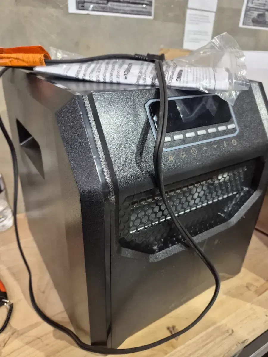 Electric 6 Element Infrared Space Heater Black Plastic - image 5