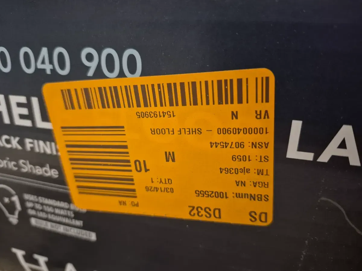 63.7 in. Black 1-Light LED Energy Efficient Column Shelf Floor Lamp with Beige Fabric Shade - image 3