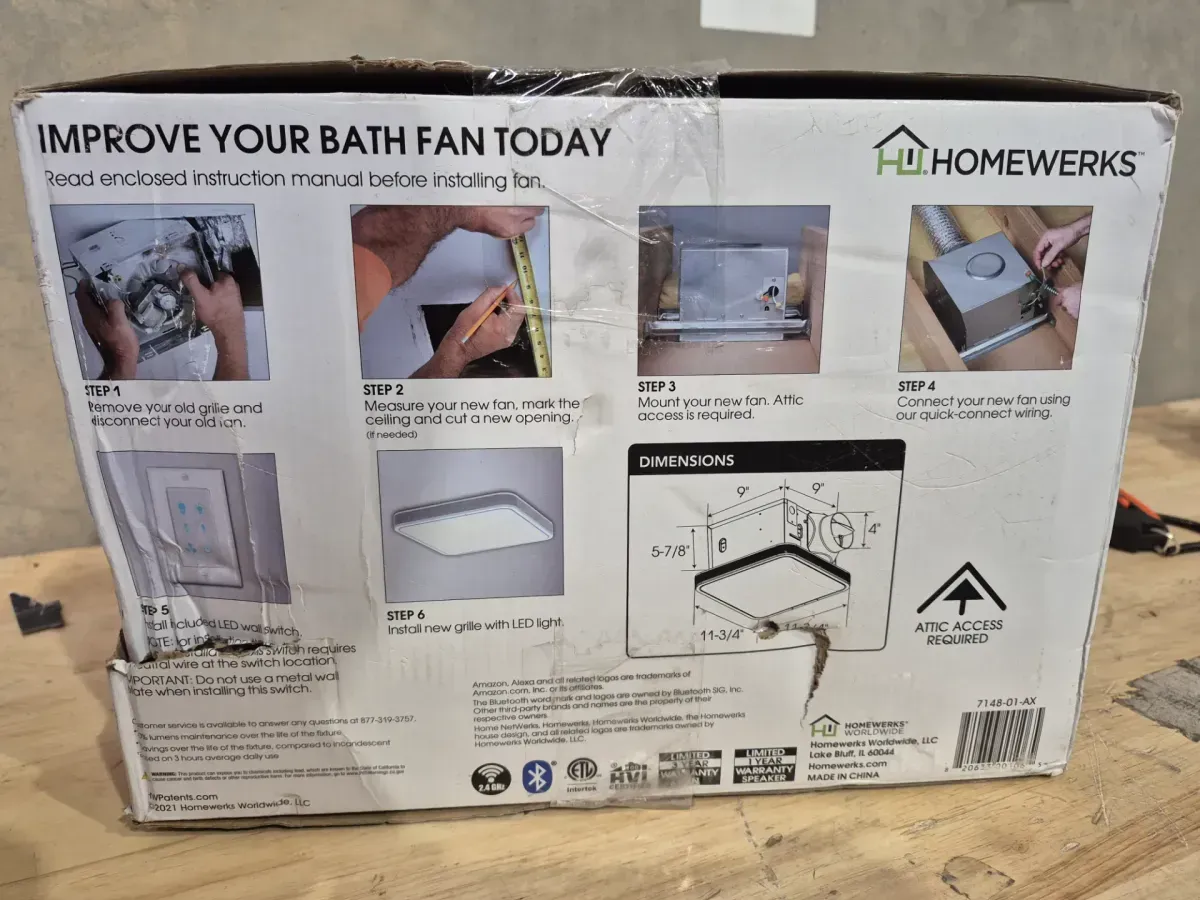 110 CFM LED Ceiling Mounted Bathroom Exhaust Fan with Alexa Voice Assistant and Bluetooth Speakers - image 4