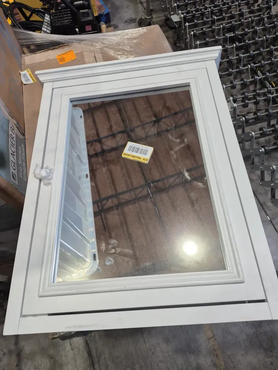 Fremont 24 in. W x 30 in. H White Rectangular Wood Framed Medicine Cabinet with Mirror - image 2