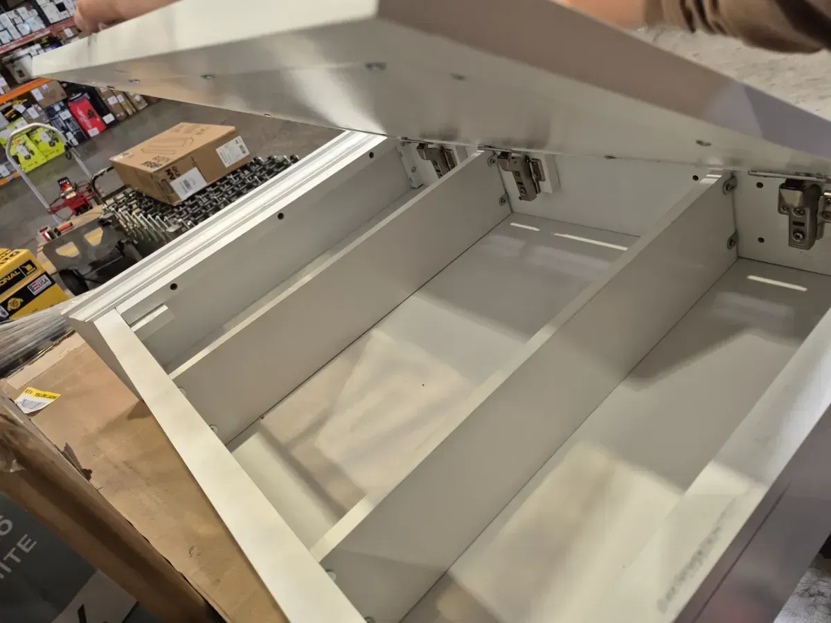 Fremont 24 in. W x 30 in. H White Rectangular Wood Framed Medicine Cabinet with Mirror - image 4