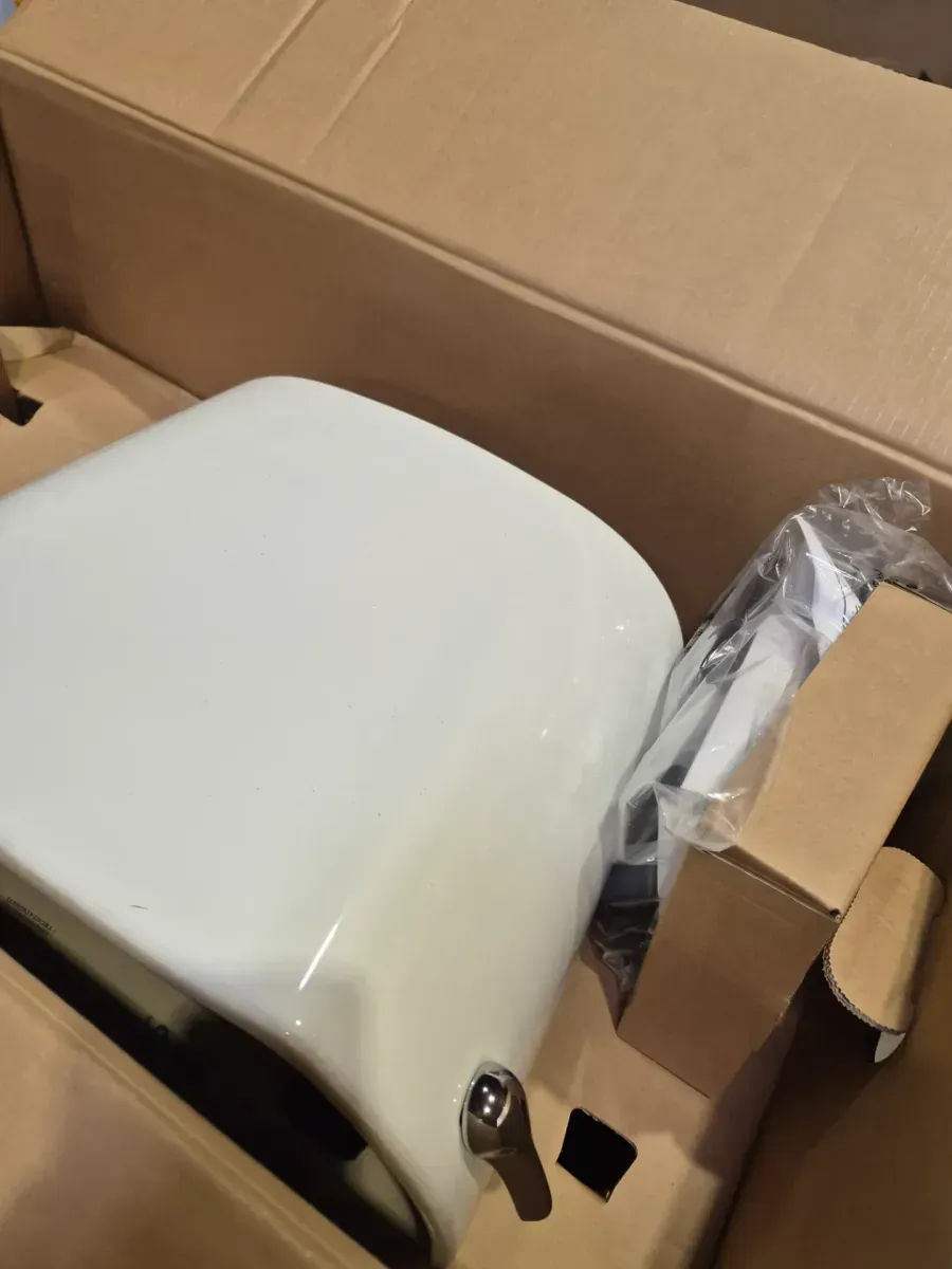 Glacier Bay 12 in. Rough In Two-Piece 1.28 GPF Single Flush Elongated Toilet in White, Seat Included - image 5