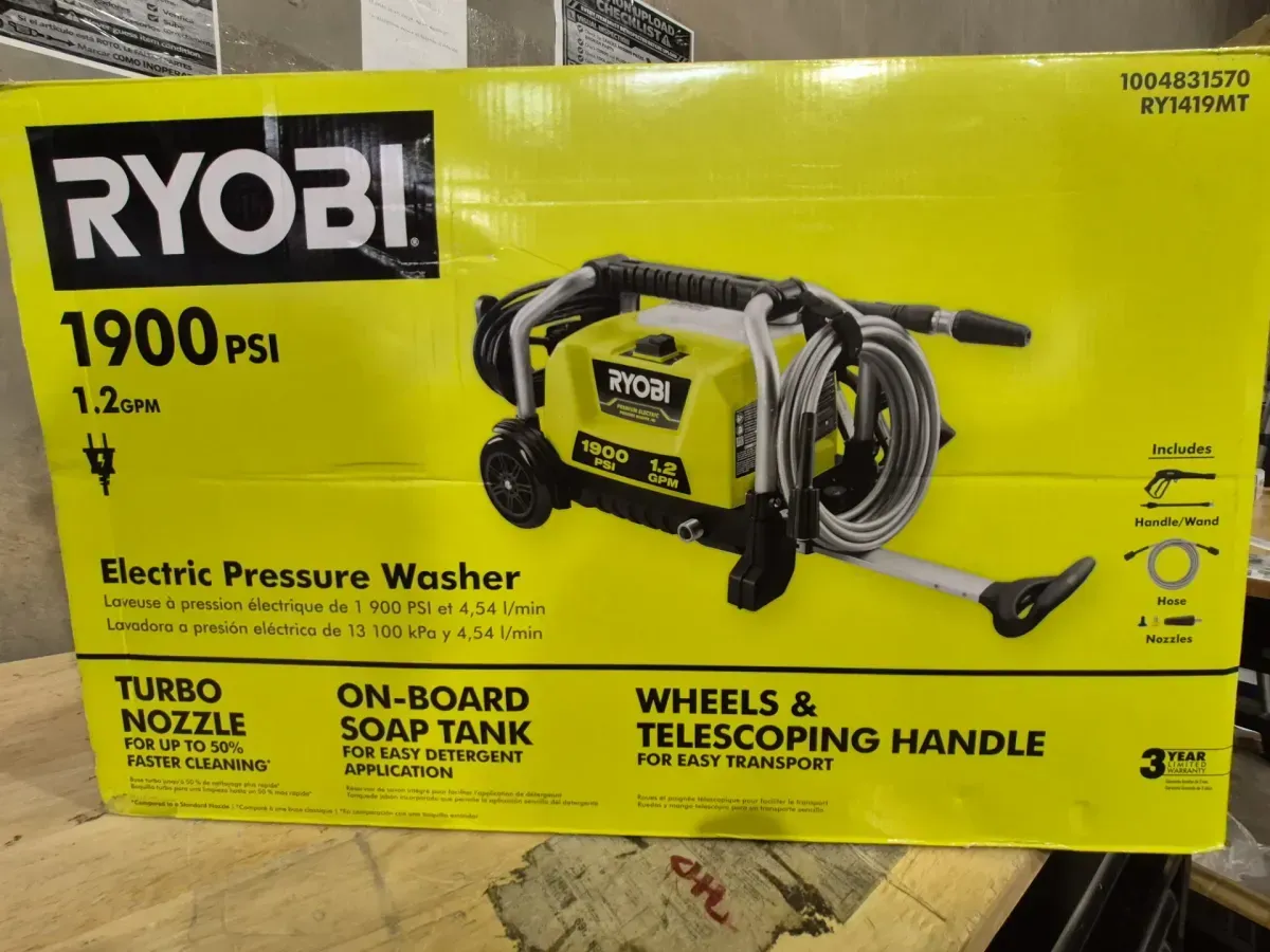 1900 PSI 1.2 GPM Cold Water Wheeled Corded Electric Pressure Washer - image 2