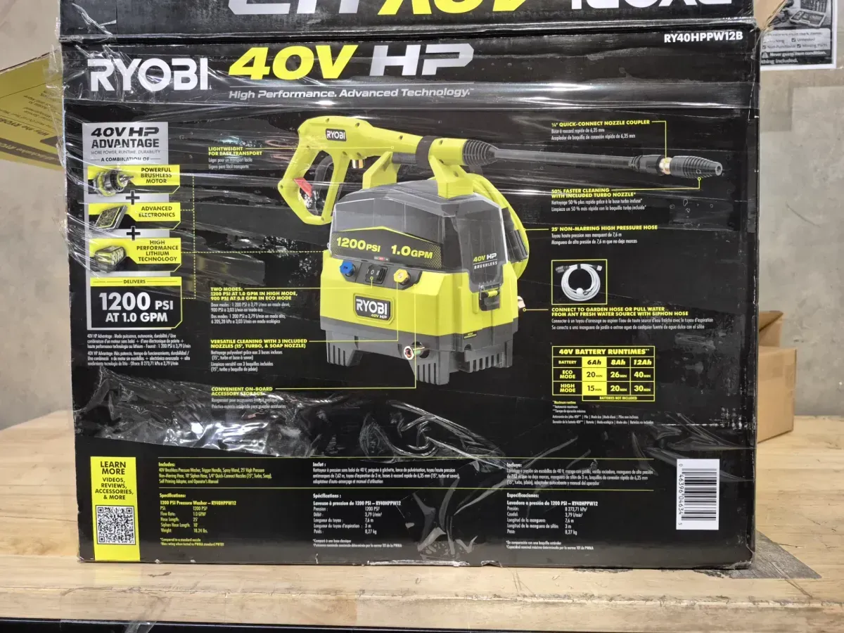 40V 1200 PSI 1.0 GPM Cordless Electric Cold Water Pressure Washer (Tool Only) - image 2