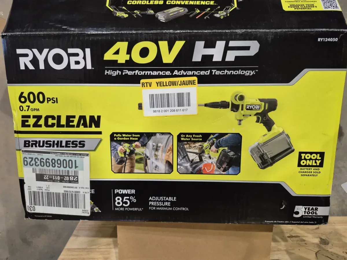 40V HP Brushless EZClean 600 PSI 0.7 GPM Cold Water Electric Power Cleaner (Tool-Only) - image 2