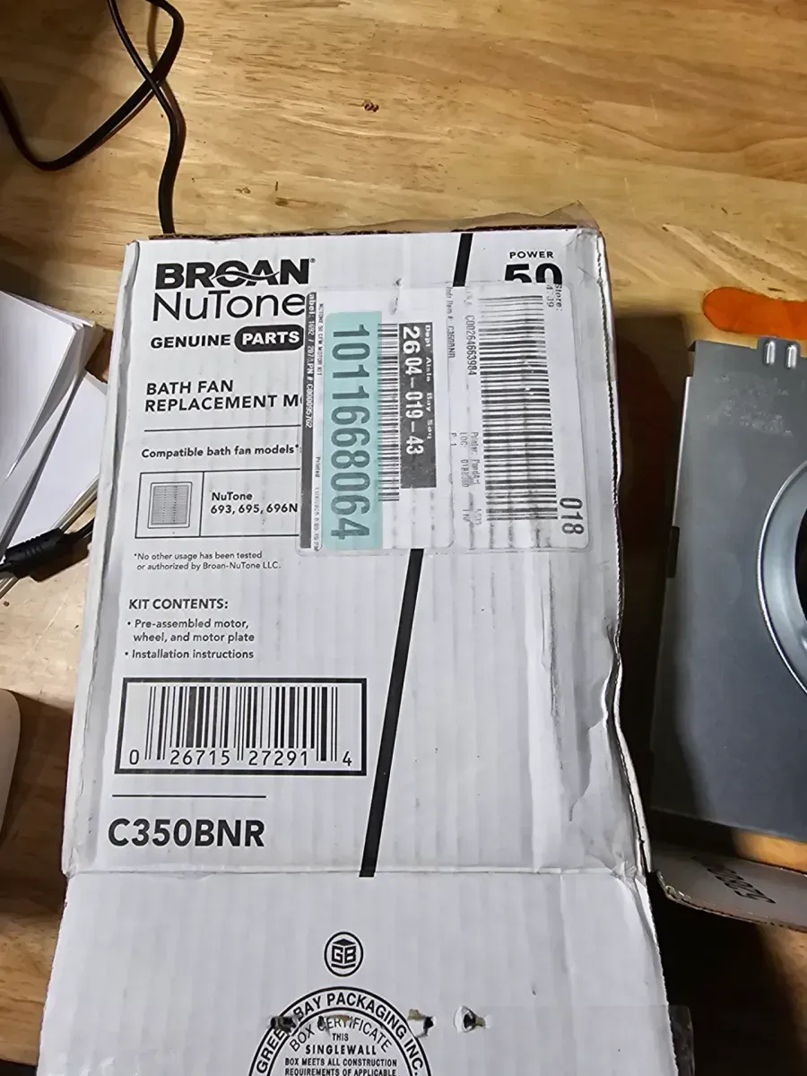 Genuine Replacement Motor Wheel for 696N Ventilation Fan, 50CFM, 4.0 Sones - image 3