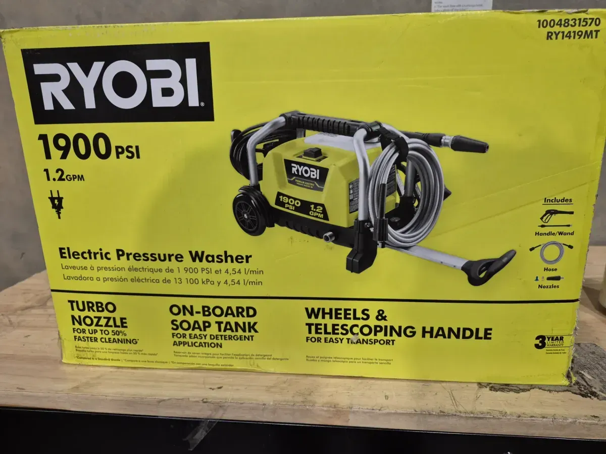 1900 PSI 1.2 GPM Cold Water Wheeled Corded Electric Pressure Washer - image 2