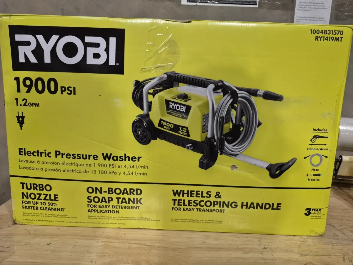 1900 PSI 1.2 GPM Cold Water Wheeled Corded Electric Pressure Washer - image 2