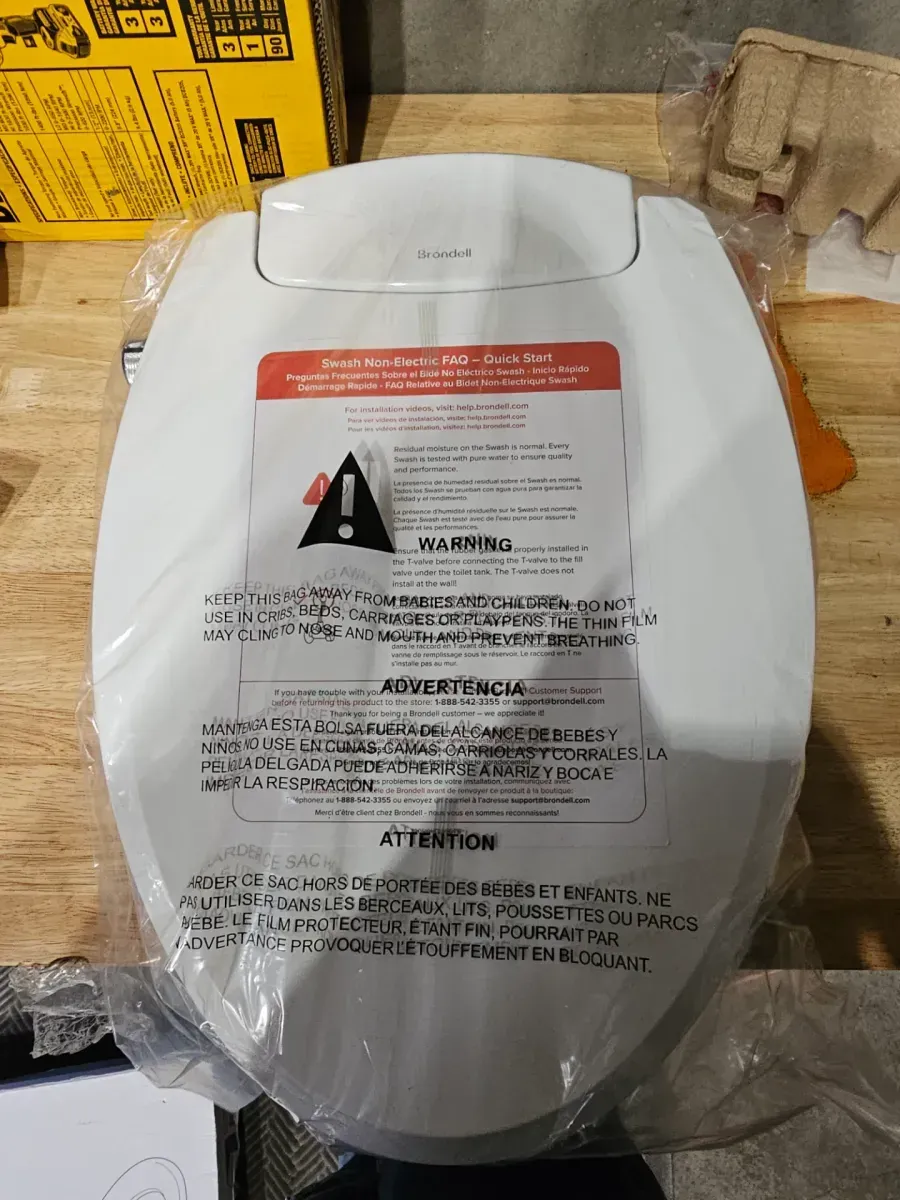 Swash Ecoseat Non-Electric Bidet Seat for Elongated Toilet in White - image 2