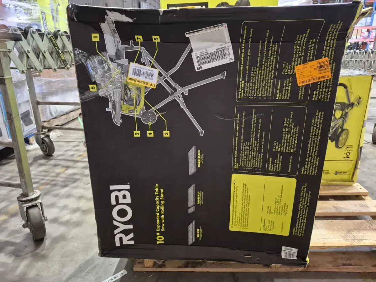 15 Amp 10 in. Expanded Capacity Portable Corded Table Saw With Rolling Stand - image 2