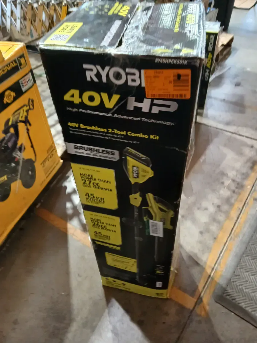 40V HP Brushless 650 CFM 160 MPH Cordless Leaf Blower and Carbon Fiber String Trimmer with 4Ah Battery and Charger - image 3