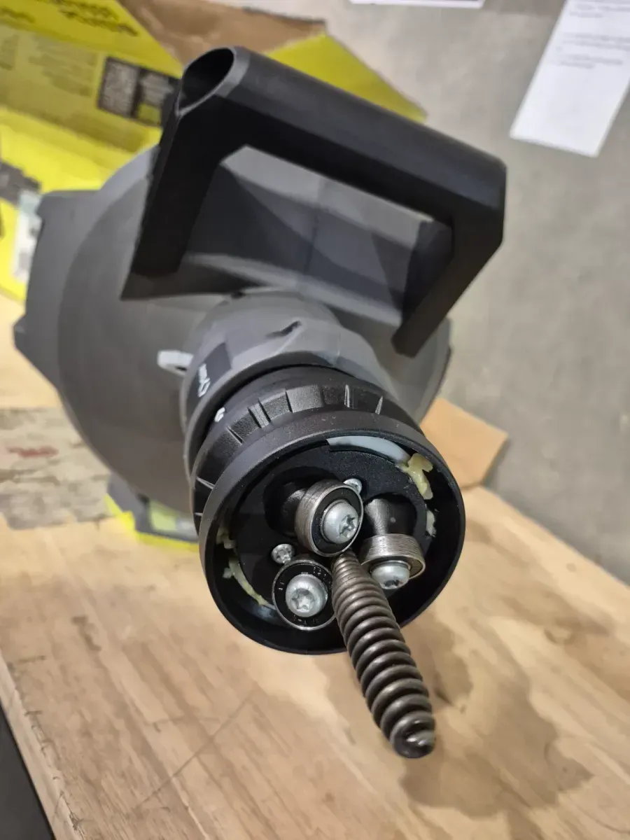 RYOBI ONE+ 18V Cordless Drain Auger with 35 ft Cable, LED Light, Auto Feed/Retract, Cable Lock, Enclosed Drum (Tool Only) - image 4