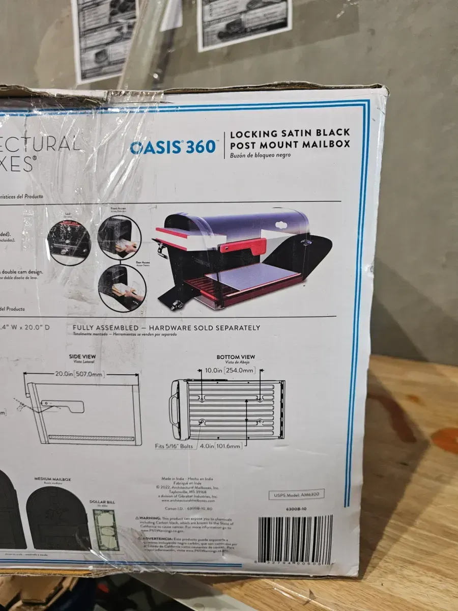 Architectural Mailboxes Oasis 360 Black, Large, Steel, Locking Parcel Mailbox with 2-Access Doors - image 4