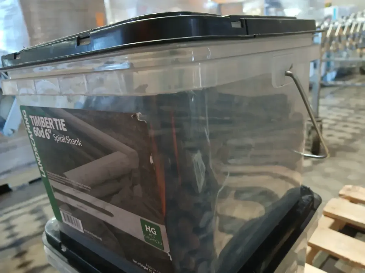 60D (5 in.) Hot Galvanized Spiral Shank Timber Tie Nail 30 lbs. Bucket - image 4