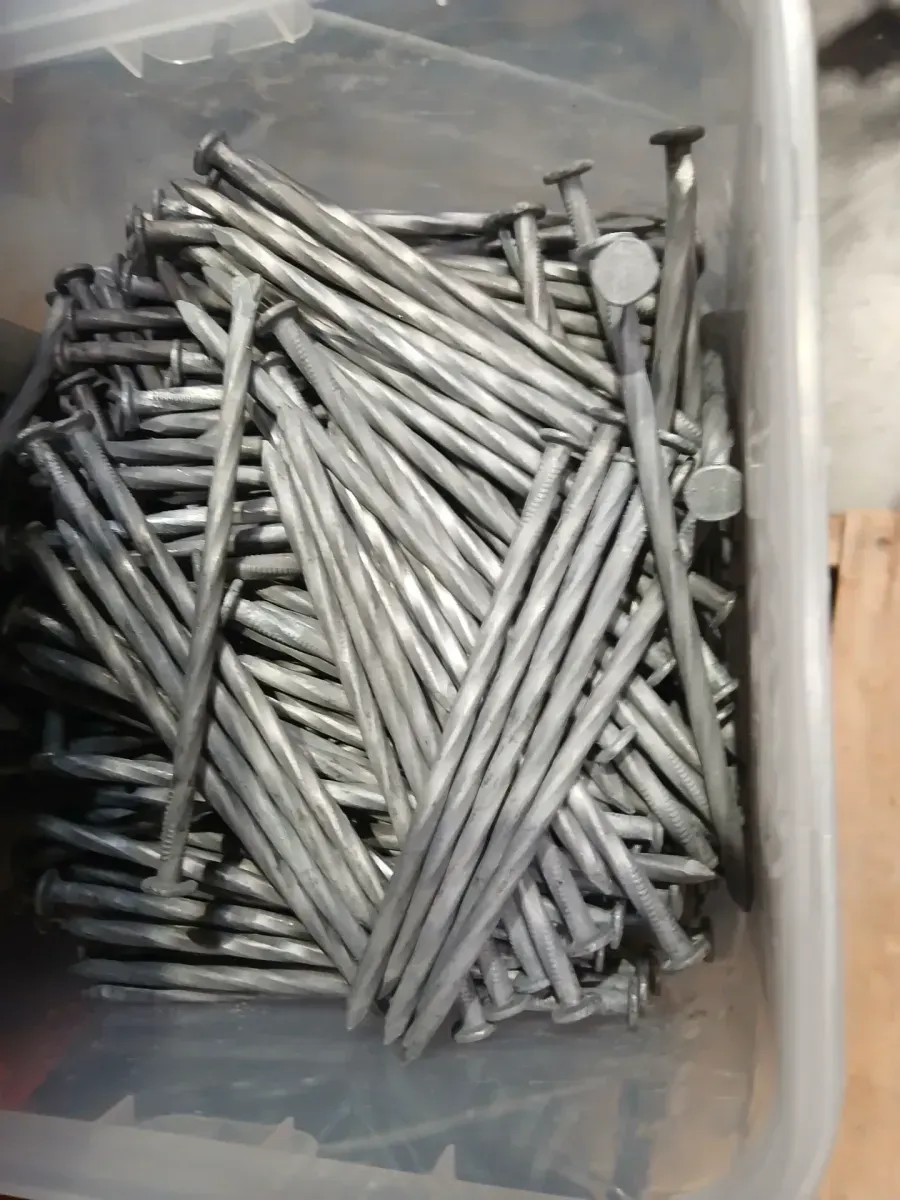 60D (5 in.) Hot Galvanized Spiral Shank Timber Tie Nail 30 lbs. Bucket - image 3