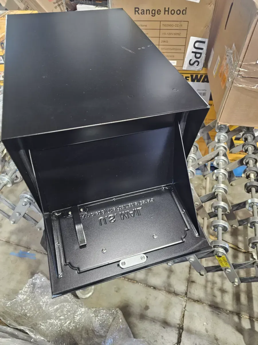 Oasis Classic Black Extra Large Locking Parcel Mailbox, 46-1/2 in. Black Post and 2 lb. PostFix Mix Combo - image 4