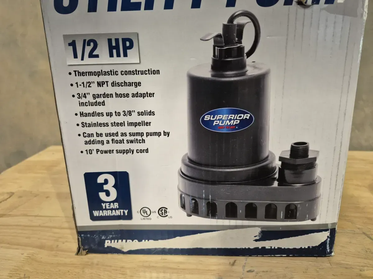 1/2 HP Submersible Thermoplastic Utility Pump - image 2