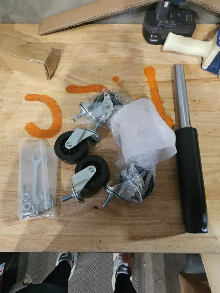 Rolling Garage Shop Stool 300 Lbs. Load Mechanic Seat 24 in. to 28.7 in. with 360° Wheel Tool Tray for Workshop, Yellow - image 3