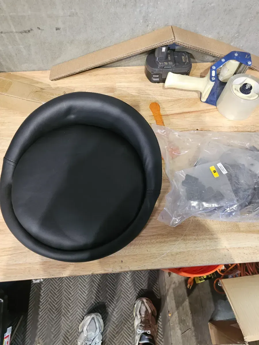 Rolling Garage Shop Stool 300 Lbs. Load Mechanic Seat 24 in. to 28.7 in. with 360° Wheel Tool Tray for Workshop, Yellow - image 5