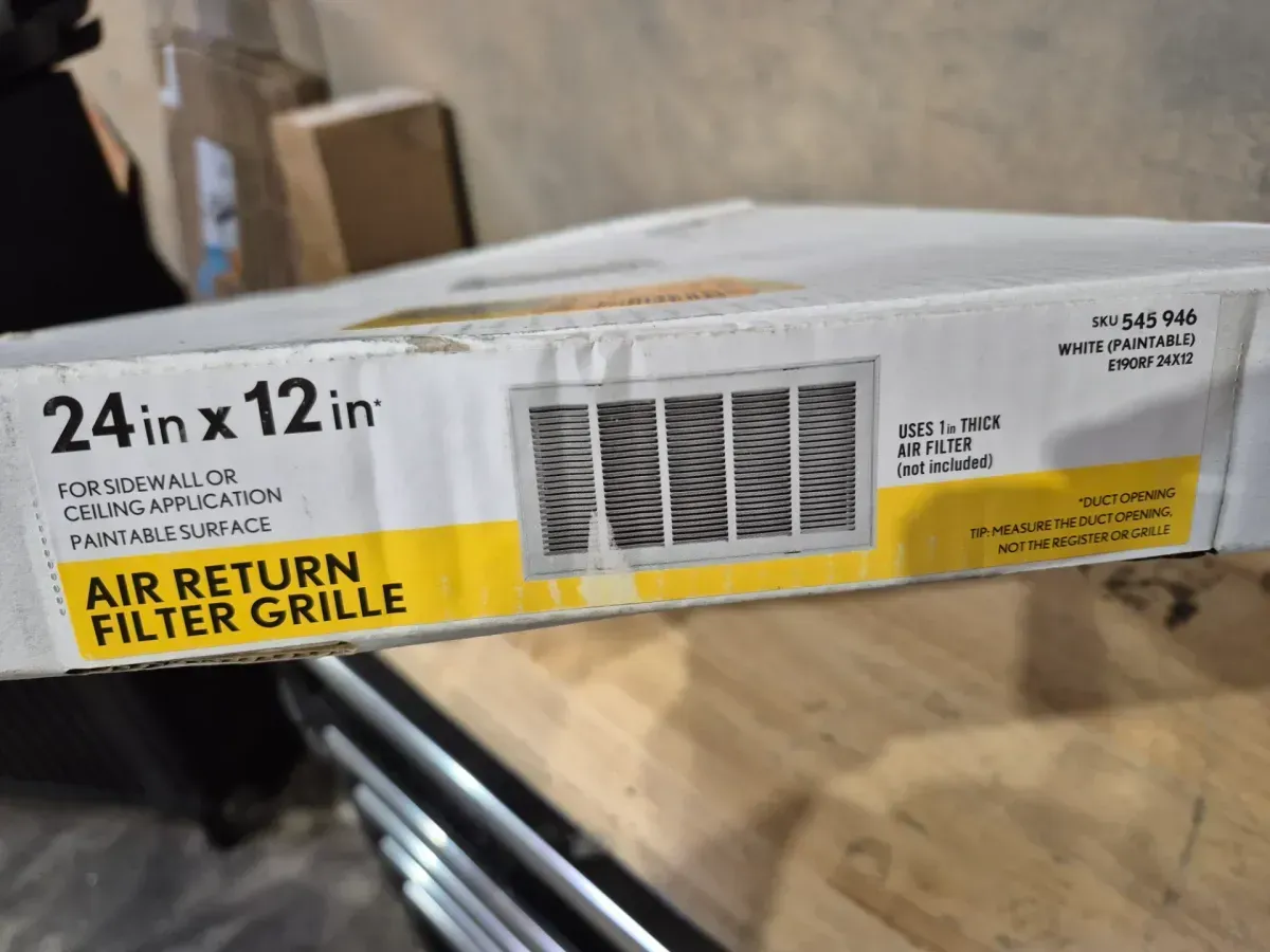 24 in. x 12 in. Steel Return Air Filter Grille in White - image 2
