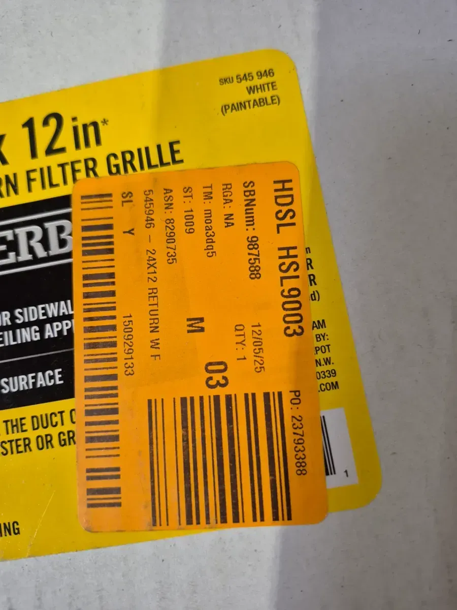 24 in. x 12 in. Steel Return Air Filter Grille in White - image 3